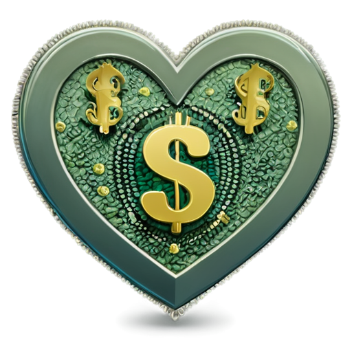 a dollar sign heart - icon | sticker