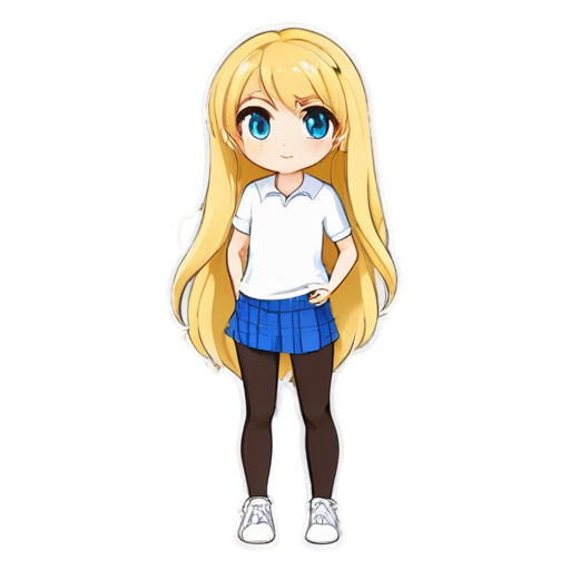 A full-length outfit for a tall, blue-eyed blonde in the following colors: honey, yellow, burgundy, pink, or leaf green. - icon | sticker