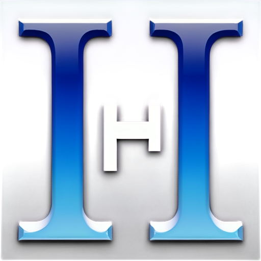 A bold, uppercase letter "H" as the central element. The icon should be easily recognizable at small sizes, like a favicon, so the "H" should remain simple and not overly complex. The icon should be white on a blue background - icon | sticker