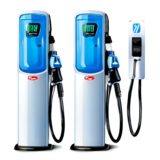 fuel pumps in blue and light blue colors - icon | sticker