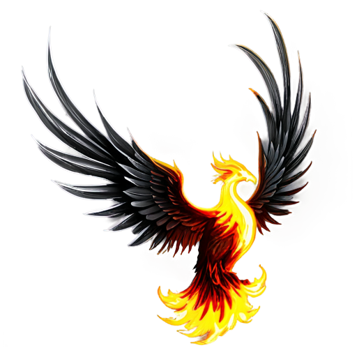 minimalist phoenix spirit, flames - icon | sticker