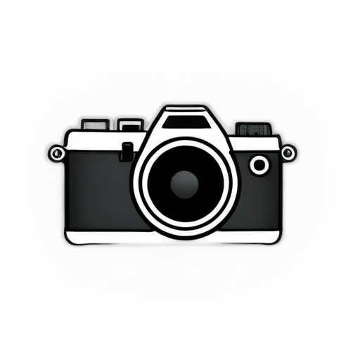 technical icon, black and white, Stereocamera - icon | sticker