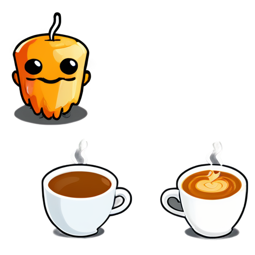 neural network with coffee - icon | sticker