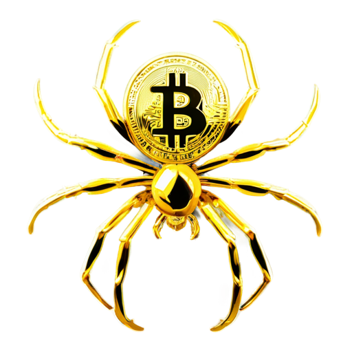 create a gold spider with Bitcoin mark on his back I prefer a large one and cute also - icon | sticker