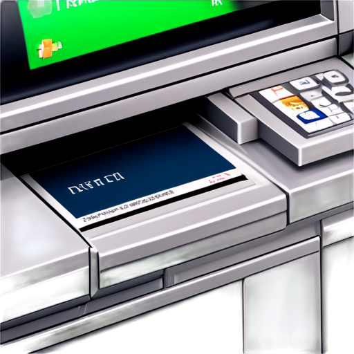 Cheque deposit on ATM machine - icon | sticker