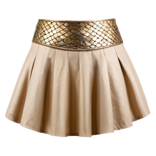 Medieval fantasy very short mini skirt made of beige lizard scales, matte - icon | sticker