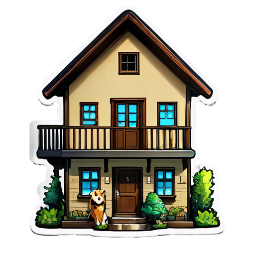 The way animals are gathered inside the house - icon | sticker