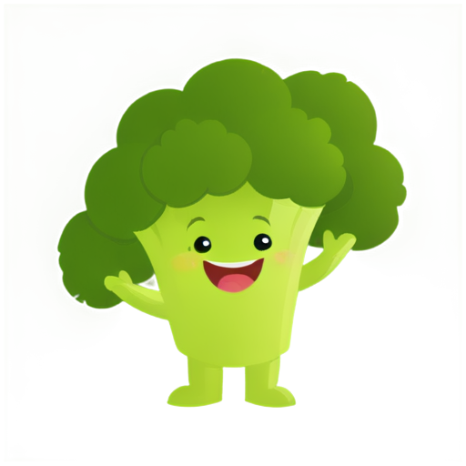 Cheerful broccoli character - icon | sticker