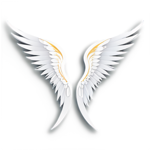 The background is a pair of V-shaped wings with a number 8 in front of them - icon | sticker