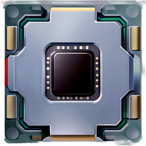 pc hardware CPU, png, 2d, 4:3 form, no label - icon | sticker