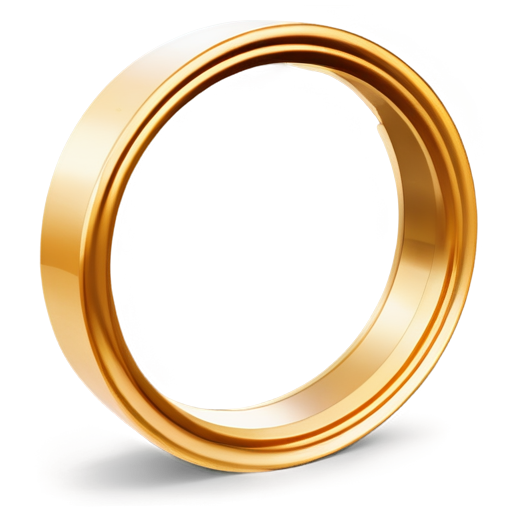 a square tube bent in a circle lies on a plane. inside the circle is a diagonal. color - gold - icon | sticker