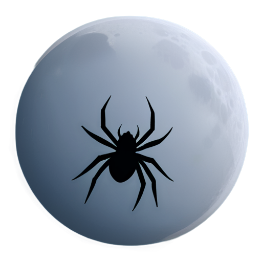 full moon with spiderweb, spider - icon | sticker