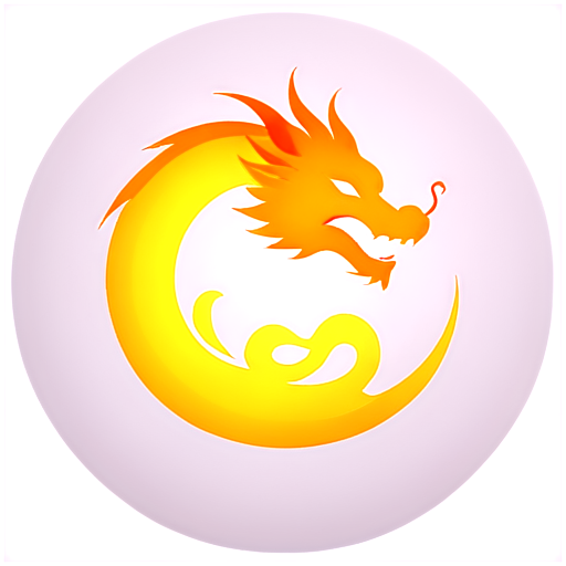 round logo with china dragon - icon | sticker