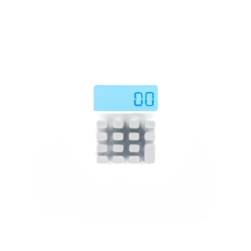 Keep it simple, the calculator's logo in light blue needs just one symbol. use blue background - icon | sticker