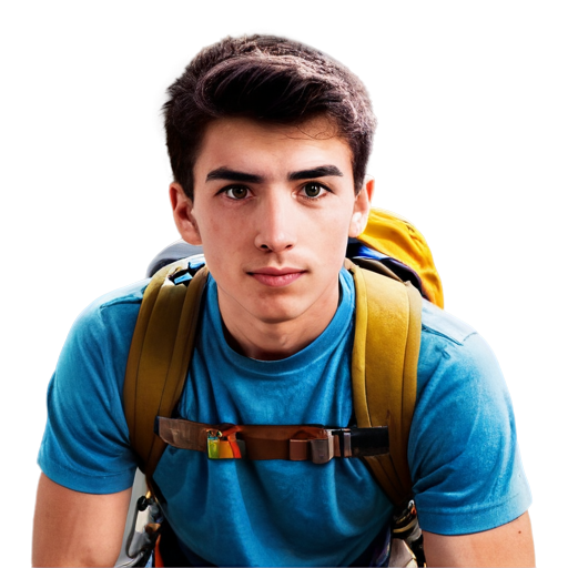 Face of student, face pf student rock climber, portrait - icon | sticker