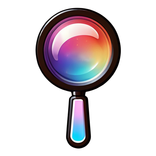 Help me generate a logo icon under the title of "Dark Search". The prospect is a search magnifying glass. The background is a Dark matter universe - icon | sticker