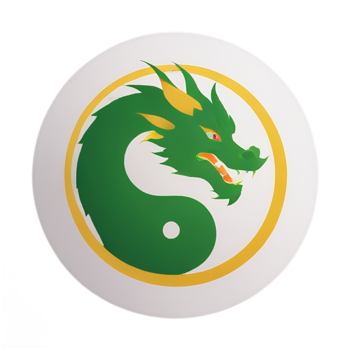 round logo with china dragon - icon | sticker