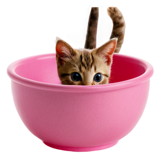 pink kitty milkbowl - icon | sticker