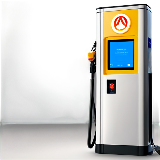 fuel station with self-service terminal with label IBTS and Maybach is filling up - icon | sticker