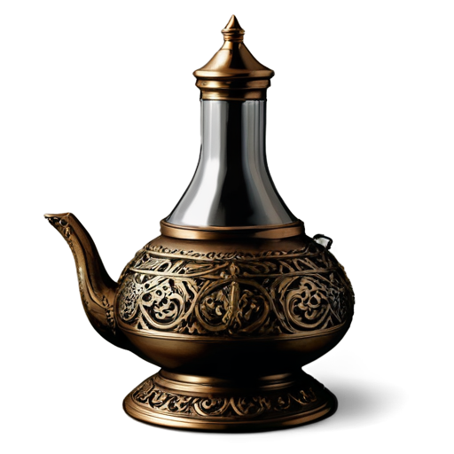 Medieval reach intricate oil lamp - icon | sticker