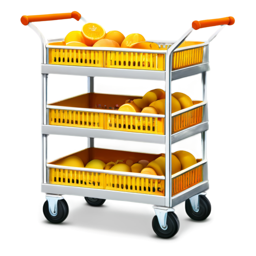 cart with items in orange-yellow colors - icon | sticker