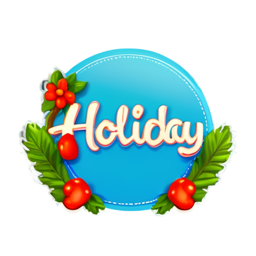 holiday. beautiful emblem. beautiful font - icon | sticker