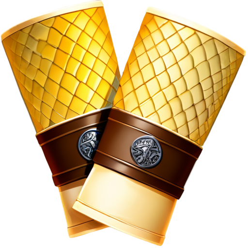 Medieval fantasy bracers made of beige lizard scales, matte - icon | sticker