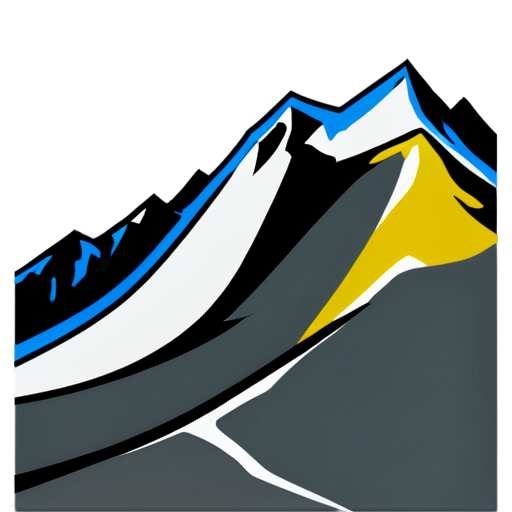 Draw me an icon showing a nice slope edge in the backcountry where an avalanche is possible. - icon | sticker