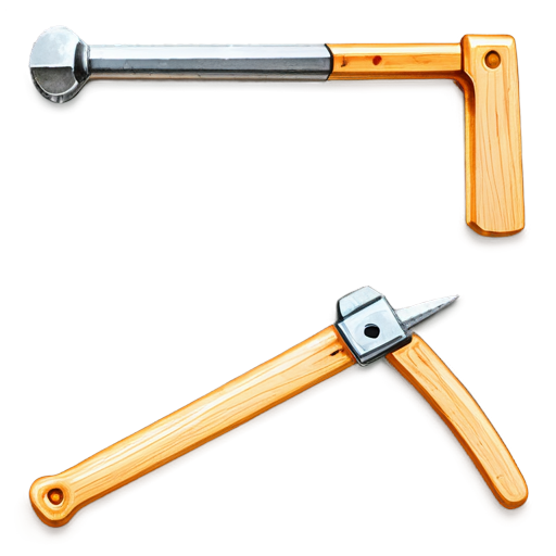 Medieval simple poor carpenter tools - icon | sticker