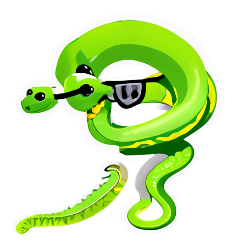 a snake in the form of a long piece of paper with glasses - icon | sticker