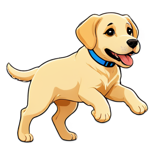 a running handsome Labrador - icon | sticker