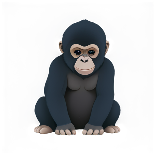 baby mammal inside gorilla - icon | sticker