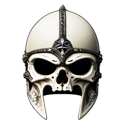 Medieval fantasy helmet made of bones, matte - icon | sticker