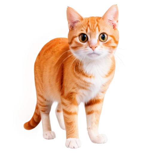 A cute, playful orange cat with large eyes in a sneaky pose, as if peeking over something. The cat has no background, just its body and paws, with a transparent background, making it look like it's spying. Suitable for use as an icon for a password field, but without any additional elements like a password box. - icon | sticker