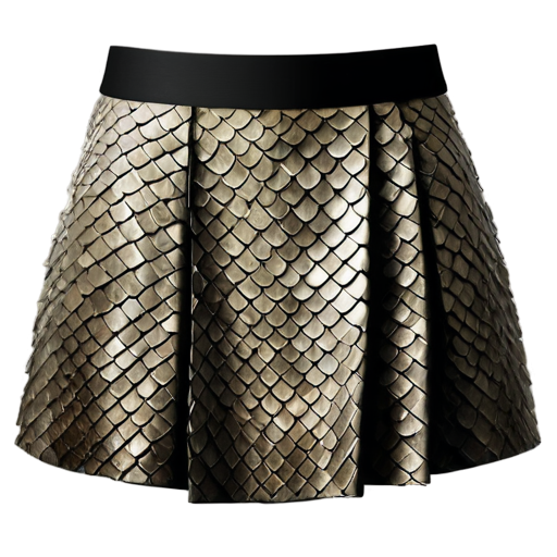 Medieval fantasy very short skirt made of beige lizard scales, matte - icon | sticker