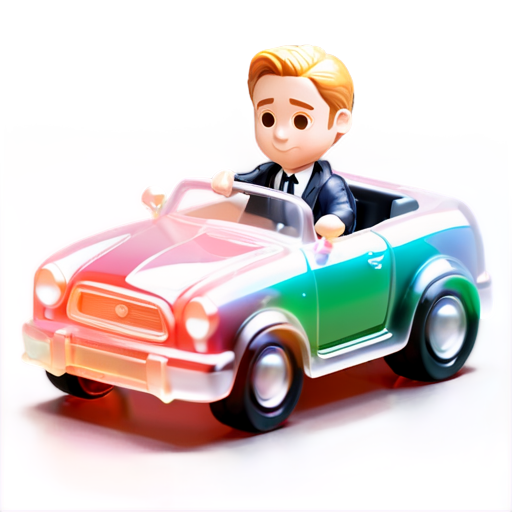 Draw Ryan Gosling riding a car - icon | sticker