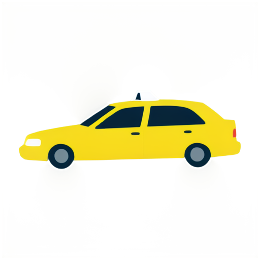 futuristic graph in the form of a histogram in yellow tones and with an image of a taxi car - icon | sticker