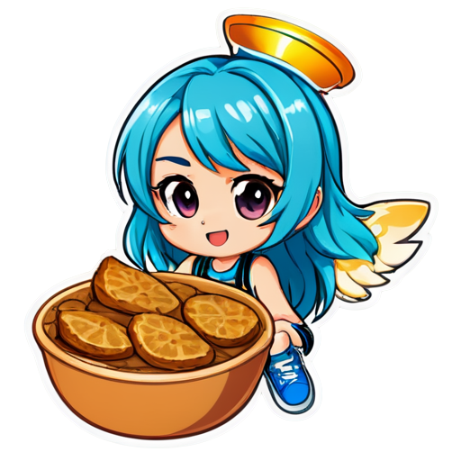 Chav amai wing baked with crispy slices of hamnya. - icon | sticker