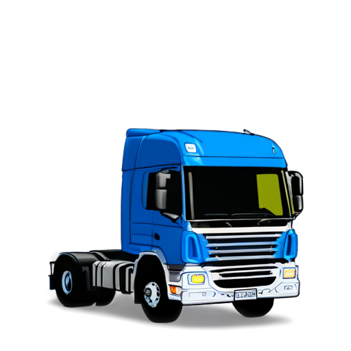 truck, low angle, moving right, blue - icon | sticker