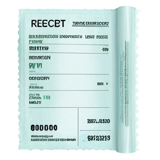 curled purchase receipt on a transparent background - icon | sticker