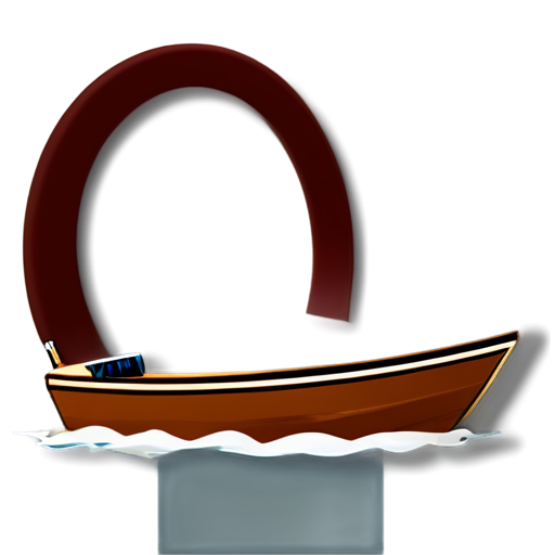 simple icon for easy path in a boat - icon | sticker