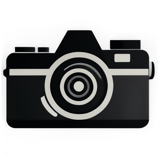 front view, technical icon, black and white, Stereocamera - icon | sticker