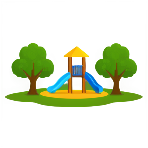 Playground in the park surrounded by trees - icon | sticker