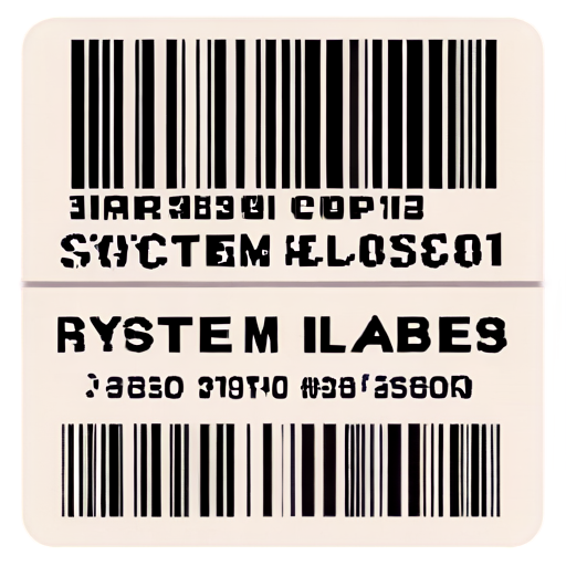 a label with a code 128 barcode and text "System Labels" - icon | sticker