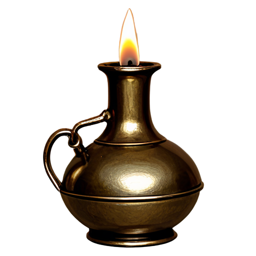 Medieval simple poor oil lamp - icon | sticker