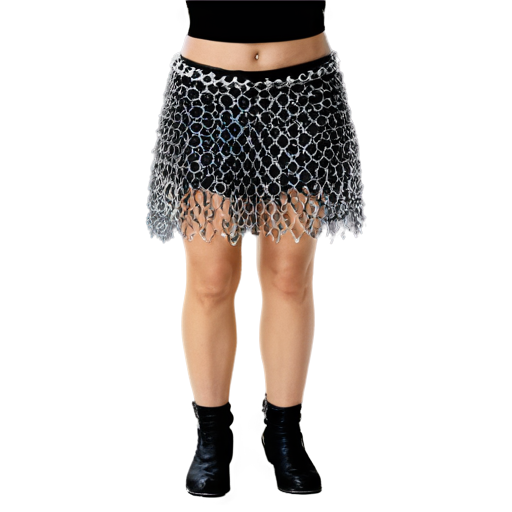 Medieval fantasy chainmail mini skirt, made of steel rings - icon | sticker