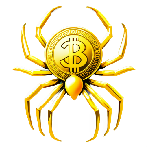 create a gold spider with Bitcoin mark on his back I prefer a large one and cute also - icon | sticker