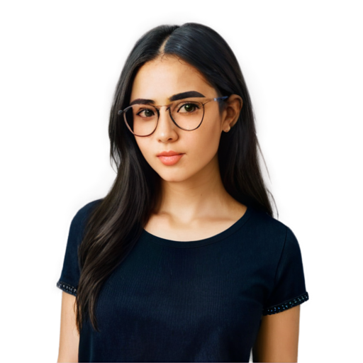 A dark-haired girl with glasses - icon | sticker