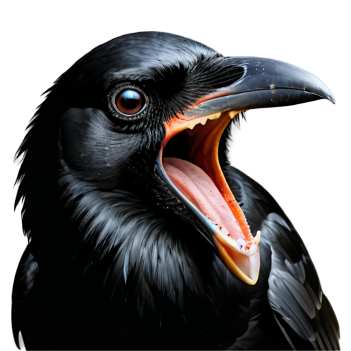 black crow crying of laugh, with a tear of laugh near the eye - icon | sticker