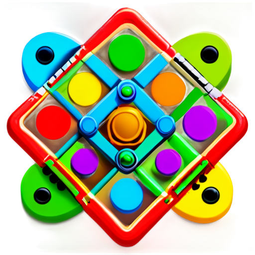 Create a 3D game logo named "Fun ludo", it should have ludo board within - icon | sticker